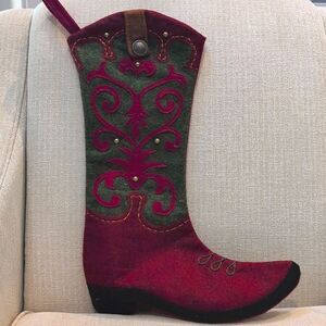 Cowboy Boot Western Christmas Stocking